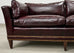 English Regency Style Waxed Cordovan Leather Case Sofa
