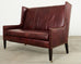 Modern Leather Wingback Sofa Settee with Casters