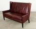 Modern Leather Wingback Sofa Settee with Casters