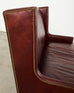 Modern Leather Wingback Sofa Settee with Casters