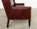 Modern Leather Wingback Sofa Settee with Casters