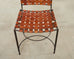 Set of Four Mario Papperzini Iron Leather Strap Dining Chairs