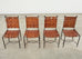 Set of Four Mario Papperzini Iron Leather Strap Dining Chairs