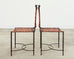 Set of Four Mario Papperzini Iron Leather Strap Dining Chairs