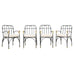 Set Four Bronze Lions Head Garden Chairs After Giacometti