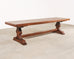 Country French Provincial Oak Farmhouse Trestle Dining Table 10 Ft