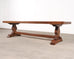 Country French Provincial Oak Farmhouse Trestle Dining Table 10 Ft