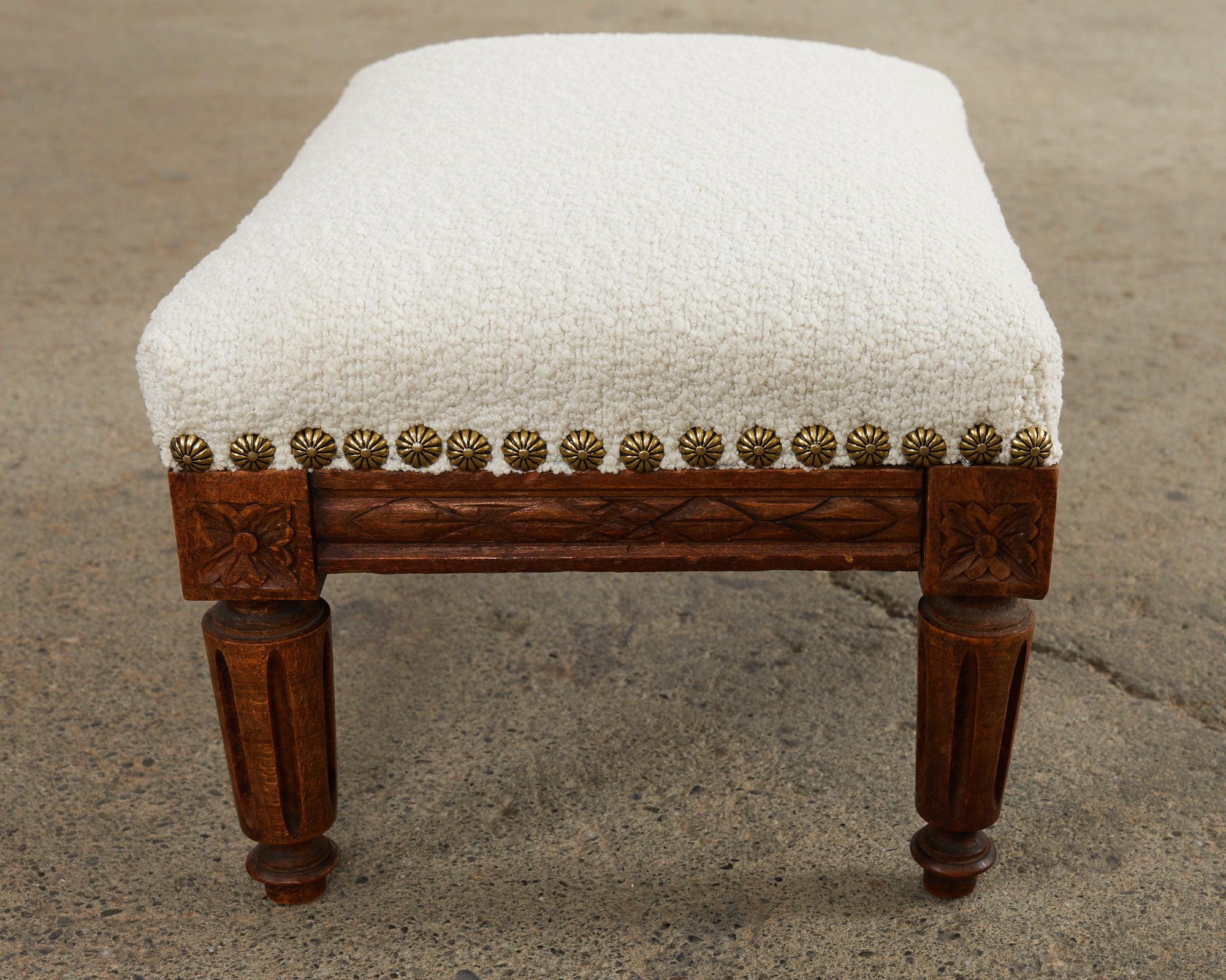 Dutch Louis XVI Style Diminutive Footstool with Boucle – Erin Lane Estate