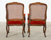 Set of Ten Country French Provincial Style Walnut Mohair Dining Chairs