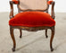 Set of Ten Country French Provincial Style Walnut Mohair Dining Chairs