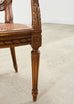 French Louis XVI Style Carved Walnut Cane Fauteuil Armchair