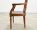 French Louis XVI Style Carved Walnut Cane Fauteuil Armchair