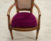 French Louis XVI Style Carved Walnut Cane Fauteuil Armchair