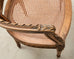 French Louis XVI Style Carved Walnut Cane Fauteuil Armchair