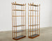 Pair of Italian Regency Faux Bamboo Iron Etagere Display Shelves