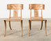Set of Twelve Michael Taylor Gilt Klismos Garden Dining Chairs