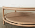 Midcentury McGuire Style Round Marble Top Caned Cocktail Table