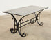 Italian Wrought Iron and Black Marble Dining Table