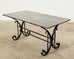 Italian Wrought Iron and Black Marble Dining Table