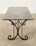 Italian Wrought Iron and Black Marble Dining Table