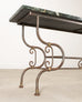 French Belle Époque Steel Marble Bronze Pâtisserie Table Console