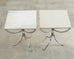 Pair of Neoclassical Style Steel Granite Top Bistro Tables