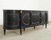 Grand Louis XVI Style Marble Top Ebonized Sideboard Buffet