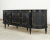 Grand Louis XVI Style Marble Top Ebonized Sideboard Buffet