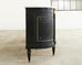 Grand Louis XVI Style Marble Top Ebonized Sideboard Buffet