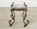 Country English Iron Marble Bronze Drink Table Trivet