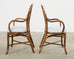 Set of Four McGuire Art Nouveau Style Rattan Dining Chairs