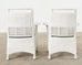Pair of McGuire Woven Rattan Wicker Organic Modern Armchairs