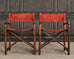 Pair of McGuire Campaign Style Oak Directors Chairs