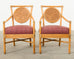 Set of Six McGuire Rattan Organic Modern Salon Dining Armchairs