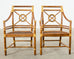 Set of Six McGuire Rattan Target Design Dining Chairs