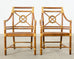 Set of Six McGuire Rattan Target Design Dining Chairs