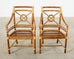 Set of Six McGuire Rattan Target Design Dining Chairs