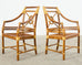 Set of Six McGuire Rattan Target Design Dining Chairs