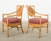 Set of Six McGuire Rattan Organic Modern Salon Dining Armchairs