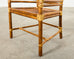 Set of Six McGuire Rattan Target Design Dining Chairs