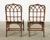 Set of Six McGuire Rattan Cathedral Back Dining Chairs