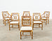 Set of Six McGuire Rattan Target Design Dining Chairs