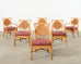 Set of Six McGuire Rattan Organic Modern Salon Dining Armchairs
