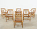 Set of Six McGuire Rattan Target Design Dining Chairs