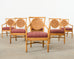 Set of Six McGuire Rattan Organic Modern Salon Dining Armchairs