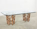 McGuire Organic Modern Double Pedestal Bamboo Dining Table