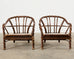 Pair of McGuire Organic Modern Twisted Rattan Lounge Chairs