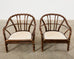 Pair of McGuire Organic Modern Twisted Rattan Lounge Chairs