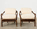 Pair of McGuire Organic Modern Twisted Rattan Lounge Chairs