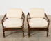 Pair of McGuire Organic Modern Twisted Rattan Lounge Chairs